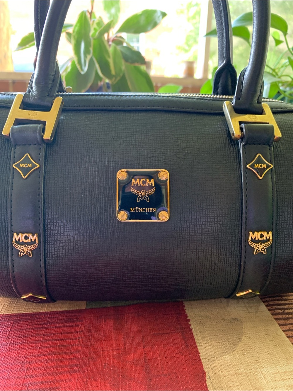 MCM Black Mini Barrel Satchel with Gold Hardware - Picture 5 of 11